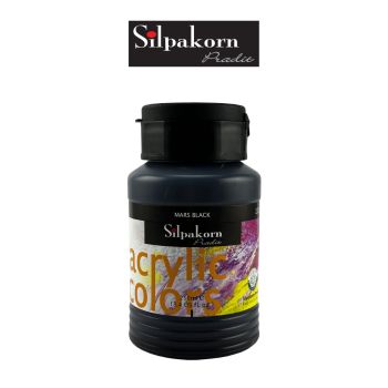 สีอะครีลิค S1 #131 MARS  BLACK Silpakorn Padit ศิลปากรประดิษฐ์  ขนาด 250 ML.  จำนวน 1 กระปุก