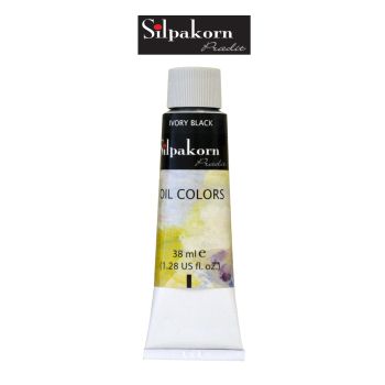Silpakorn Pradit สีน้ำมัน ศิลปากรประดิษฐ์ #230-IVORY BLACK ขนาด 38 ml. จำนวน  1 หลอด