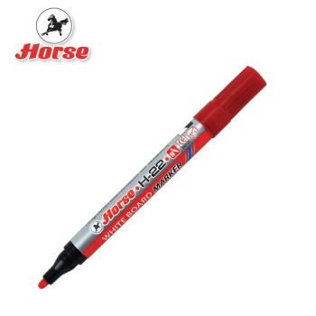HORSE (ตราม้า )ปากกาไวท์บอร์ด หัวเดีนวH-22 หัวกลม - หลายสี จำนวน 1 แท่ง - แดง