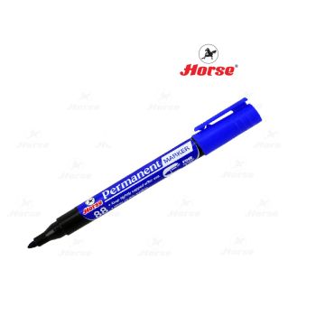 สีน้ำเงิน - HORSEปากกาเคมีหัวเดียว ตราม้า หัวกลม H-88 จำนวน12แท่ง/กล่อง