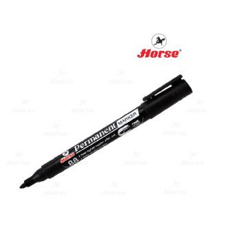 สีดำ - HORSEปากกาเคมีหัวเดียว ตราม้า หัวกลม H-88 จำนวน12แท่ง/กล่อง