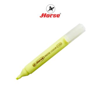 HORSE (ตราม้า) ปากกาเน้นข้อความ สีพาสเทล ตรามม้า H-445 จำนวน 1 ด้าม - สีเหลือง
