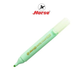HORSE (ตราม้า) ปากกาเน้นข้อความ สีพาสเทล ตรามม้า H-445 จำนวน 1 ด้าม - สีเขียว