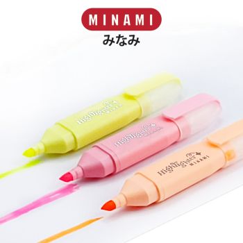 MINAMI (มินามิ) ปากกาเน้นข้อความ ตรามินามิ สีพาสเทล  MI-333  จำนวน 1 แพ็ค/คละสี