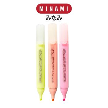 MINAMI (มินามิ) ปากกาเน้นข้อความ สีพาสเทล ตรามินามิ MI-445 จำนวน 1 ด้าม - สีชมพู