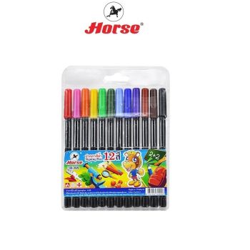 HORSE (ตราม้า) ปากกาสีน้ำ (ปากกาเมจิก) ตราม้า  H-88  ชุด12สี กล่องกระดาษ จำนวน 1 ชุด