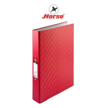 HORSE (ตราม้า) แฟ้มห่วง 2 ห่วง ปกกระดาษ ลายไทย 3.5 ซม. ขนาด F/C H-926    จำนวน 1 เล่ม - สีแดง
