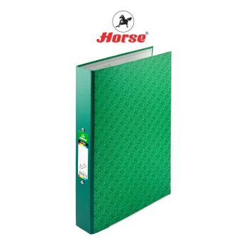 HORSE (ตราม้า) แฟ้มห่วง 2 ห่วง ปกกระดาษ ลายไทย 3.5 ซม. ขนาด F/C H-926    จำนวน 1 เล่ม - สีเขียว