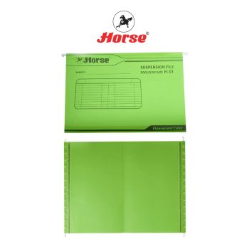 HORSE (ตราม้า) แฟ้มแขวน ปกกระดาษ สีสะท้อนแสง ตราม้า H-33 ขนาด  F/C ตราม้า    จำนวน 1 เล่ม - สีเขียว