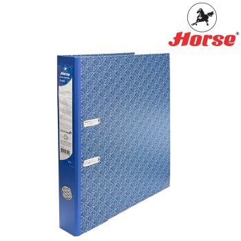 HORSE (ตราม้า) แฟ้มสันกว้าง 2 นิ้ว ปกกระดาษ ขนาด A4 ก้านยก ตราม้า H-423    จำนวน 1 เล่ม - น้ำเงิน