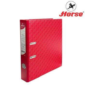 HORSE (ตราม้า) แฟ้มสันกว้าง 2 นิ้ว ปกกระดาษ ขนาด A4 ก้านยก ตราม้า H-423    จำนวน 1 เล่ม - แดง