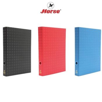 HORSE ตราม้าแฟ้ม 2ห่วงปกลายกราฟฟิค ตราม้า H-122 F/C     - ดำ