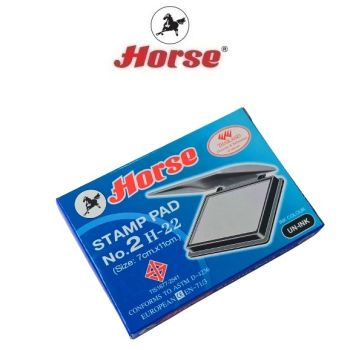 HORSE ตราม้า แท่นประทับตรา Horse No.2 แบบพลาสติก H-22 (Size 7cm.x11cm.) จำนวน 1 อัน - สีขาว(ไม่มีหมึก)