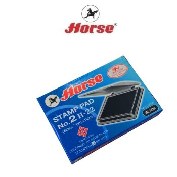 สีดำ No.2 - HORSE ตราม้า แท่นประทับ แบบพลาสติก H-22 (Size 7cm.x11cm.) จำนวน 1 อัน