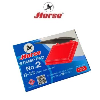 สีแดง No.2 - HORSE ตราม้า แท่นประทับ แบบพลาสติก H-22 (Size 7cm.x11cm.) จำนวน 1 อัน