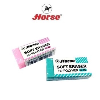 Horse ตราม้า ยางลบดินสอ สีพาสเทล HI-POLYMER H-15  จำนวน 1 ก้อน