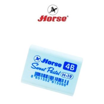 Horseตราม้า ยางลบดินสอ สีพาสเทล 4B ก้อนสีฟ้า Sweet-Pastel H-19 จำนวน 1ก้อน