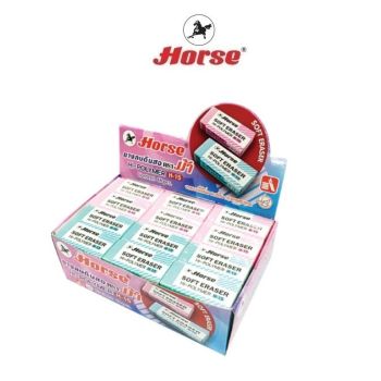 Horse ตราม้า ยางลบดินสอ สีพาสเทล HI-POLYMER H-15 1x48ก้อน/กล่อง