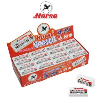 HORSE ตราม้า ยางลบดินสอ H-25 (48ก้อน/กล่อง) จำนวน 1 กล่อง