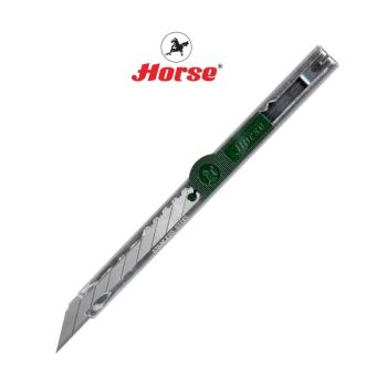 HORSE ตราม้า มีดคัตเตอร์ สแตนเลส 9มม. SILVER SLDE PACK (แพ็คX12อัน)