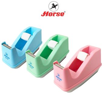 HORSE (ตราม้า) แท่นตัดเทป พลาสติก สีพาสเทน ตราม้า H-16 แกน 1 นิ้ว คละสี จำนวน 1 อัน