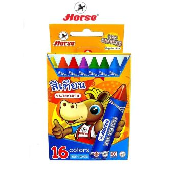 Horse ตราม้า สีเทียน แท่งกลาง 16 สี จำนวน 1 กล่อง
