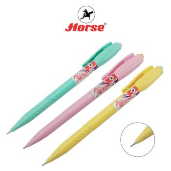 HORSE (ตราม้า) ปากกาลูกลื่น แบบกด 0.7 มม. ตราม้า H-16 สีพลาสเทล  จำนวน 1 ด้าม