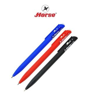 HORSE (ตราม้า) ปากกาลูกลื่น H-402 แบบกด ตราม้า 0.7มม. จำนวน 1 ด้าม - หมึกดำ