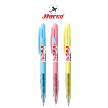 Horse (ตราม้า) ปากกาลูกลื่น 2 หัว 2 สี แบบกด ตราม้า H-002 0.7 mm. ด้ามสี หวานจำนวน 1 ด้าม