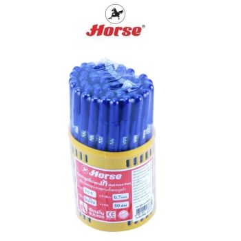 HORSE ตราม้า ปากกาลูกลื่น 0.7มม.H-508   (แพ็คX50ด้าม) จำนวน 1 กระป๋อง - หมึกสีแดง