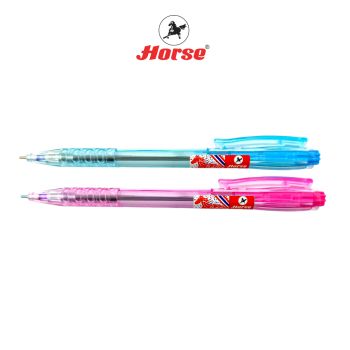 Horse (ตราม้า) ปากกาลูกลื่น แบบกด  0.7 mm.  ตราม้า H-903 ด้ามสีใส จำนวน 1 ด้าม