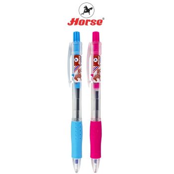 HORSE (ตราม้า)ปากกาลูกลื่น  แบบกด 0.7 มม. H-4000 - หมึกน้ำเงิน จำนวน 1ด้าม