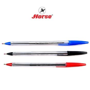 HORSE (ตราม้า) ปากกาลูกลื่น 0.7mm.  แบบปลอก H-5100 ตราม้า  จำนวน 1 ด้าม - หมึกดำ