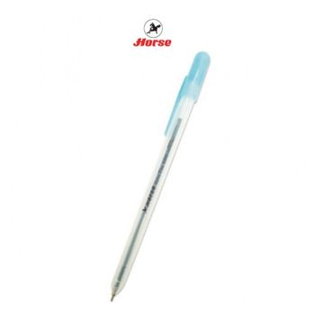 HORSE ตราม้า ปากกาลูกลื่น 0.5มม. EXTRA FINE - สีน้ำเงิน จำนวน 1 ด้าม - ฟ้า