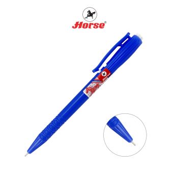 Horse (ตราม้า) ปากกาลูกลื่น แบบกด  0.7 mm.  ตราม้า H-902 ด้ามสีทึบ จำนวน 1 ด้าม - สีน้ำเงิน