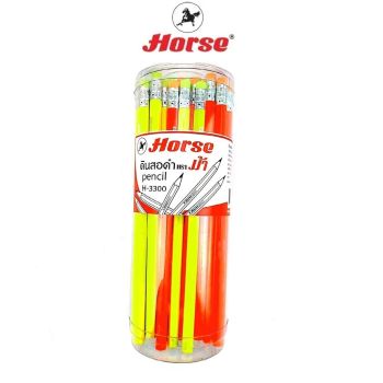 Horse ตราม้า ดินสอดำ HB H-3300 บรรจุ 50 แท่ง/กระป๋อง