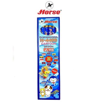 Horse ตราม้า ดินสอดำ HB H-4400 ลายไดโนเสาร์ แท่งกลม จำนวน 1 กล่อง