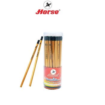 HORSE ตราม้า ดินสอคอมพิวเตอร์ 2B H-9400 มียางลบ จำนวน 50 แท่ง/กระป๋อง
