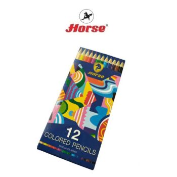 Horse (ตราม้า)ดินสอสี สีไม้ยาว 12 สี NEW SUPERIOR SERIES (สีพิเศษ) HG-12 ตราม้า  จำนวน 1 กล่อง