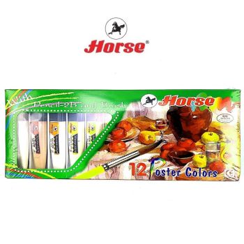 Horseตราม้า สีโปสเตอร์ หลอดพลาสติก 15 cc ชุด 12สี จำนวน 1 กล่อง