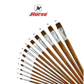 HORSE ตราม้า พู่กันสีอะครีลิคชนิดแบน H-806  เบอร์ 1 - 24  จำนวน 1อัน - #14