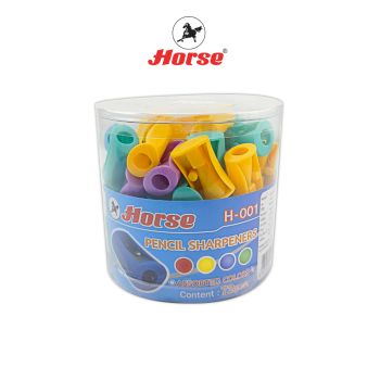 Horse (ตราม้า) กบเหลาดินสอ พลาสติก H-001 บรรจุ 72 ตัว/กระป๋อง จำนวน 1 กระป๋อง