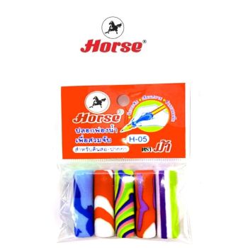 Horse ตราม้า ปลอกฟองน้ำเพื่อสวมจับ H-05 ลายแฟนซี จำนวน 5 ชิ้น/แพ็ค