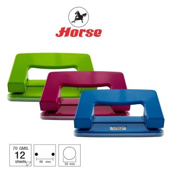 HORSE (ตราม้า) เครื่องเจาะกระดาษ แบบเหล็ก H-555 ตราม้า คละสี จำนวน 1 เครื่อง