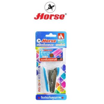 HORSE ตราม้า เครื่องเย็บกระดาษ  HD-10M+ลวดเย็บสี ( 1x1)