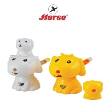 HORSE ตราม้า เครื่องเหลาดินสอ  ทรงรูปสุนัข 2 IN 1 ตราม้า  H-221 จำนวน 1 เครื่อง