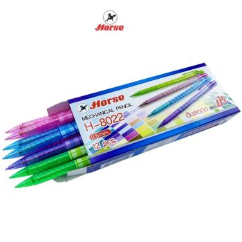 Horse  ตราม้า ดินสอกด 0.5MM. H-8022 ลายสก๊อต จำนวน 12ด้าม/กล่อง MECHANICAL PENCIL