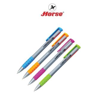 HORSE (ตราม้า) ปากกาลูกลื่น แบบกด 0.7มม. ตราม้า H-750 คละสี จำนวน 1 ด้าม