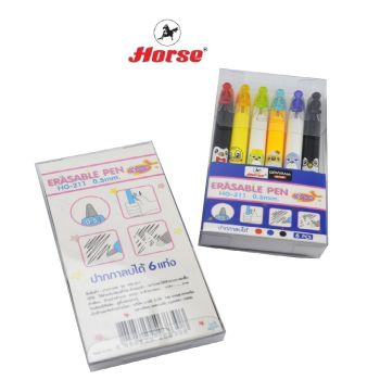 HORSE ตราม้า ปากกาลบได้  0.5mm ERASABER PEN รุ่น HG-211 จำนวน 6 ด้าม/กล่อง