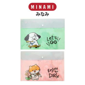 MINAMI (มินามิ) แฟ้มกระเป๋าซองกระดุม ขนาด A4 ตรามินามิ  ลายการ์ตูน MI-14 จำนวน 1 ใบ